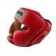 Шлем тренировочный для самбо и MMA ESKHATA кожа красный