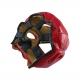Шлем тренировочный для самбо и MMA ESKHATA кожа красный